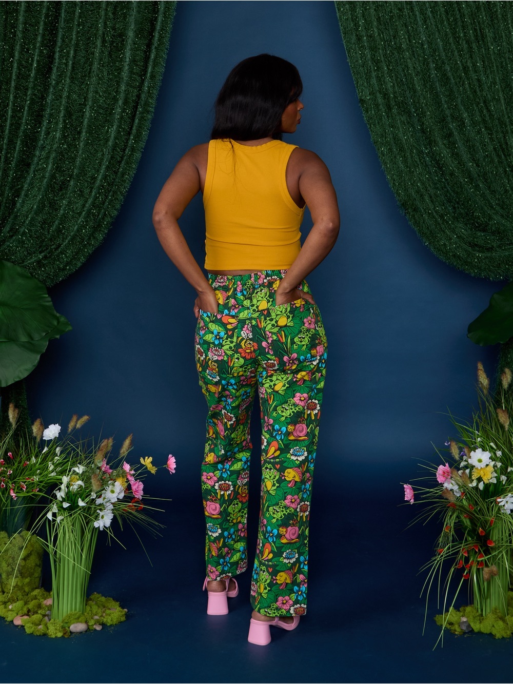NWOT! Big Bud Press WORK PANTS in POND PARTY Print - Picture 9 of 12